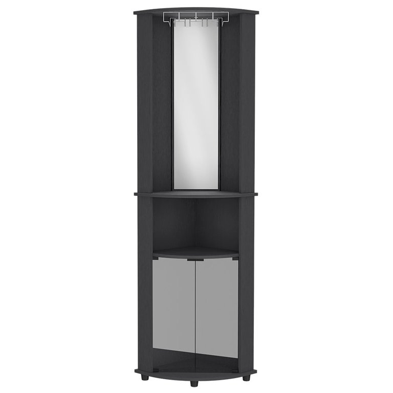 Corner Bar Cabinet Rialto - Black Wengue Finish - Black Wengue