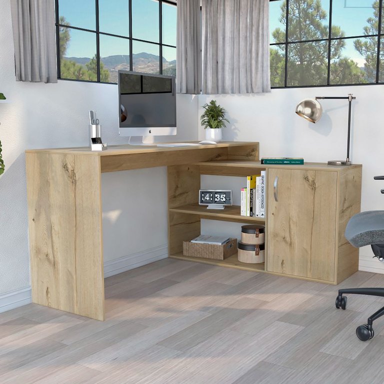 Desti Home Desk - Light oak Finish