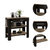 Dozza Kitchen Island 40" - Black Wengue And Light Oak Finish