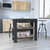 Dozza Kitchen Island 40" - Black Wengue And Light Oak Finish