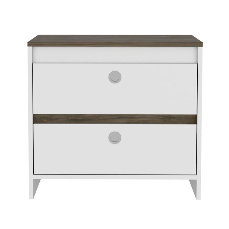 Dreams Nightstand - White And Dark Brown Finish - White/Dark Brown