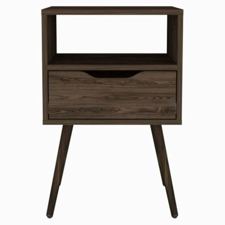 Fugaz Nightstand - Dark Walnut Finish - Dark Walnut 