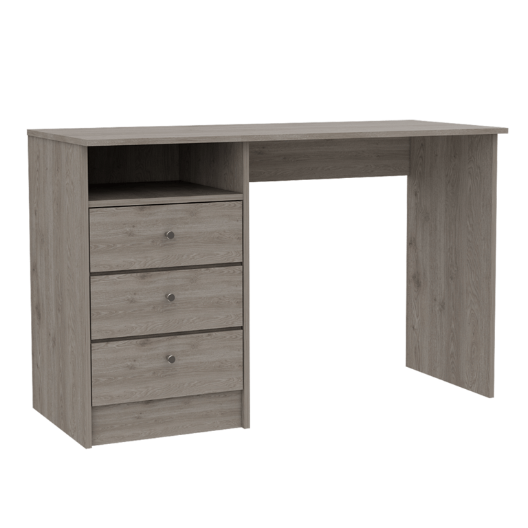 Ironx 3 Drawer Computer Desk, Light Oak Finish - Light Oak