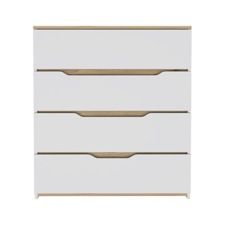 Oboe Dresser, White And Light Oak Finish - White And Light Oak Finish