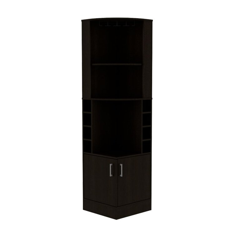 Papprika Bar Cabinet, Black Wengue Finish - Black Wengue