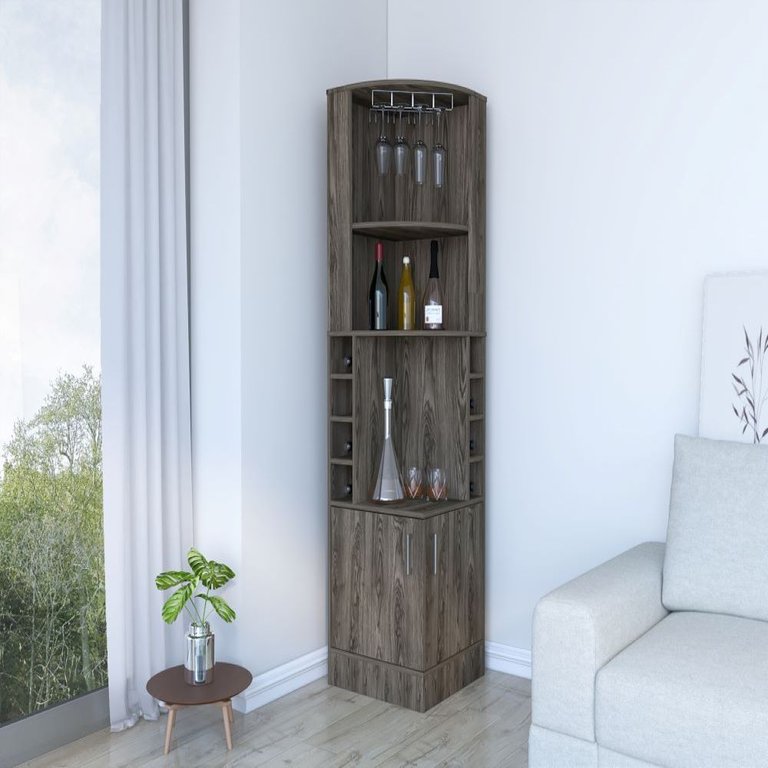 Papprika Bar Cabinet, Dark Walnut Finish