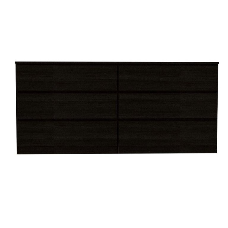 Tronx  Six Drawer Double Dresser, Black Wengue Finish - Black Wengue