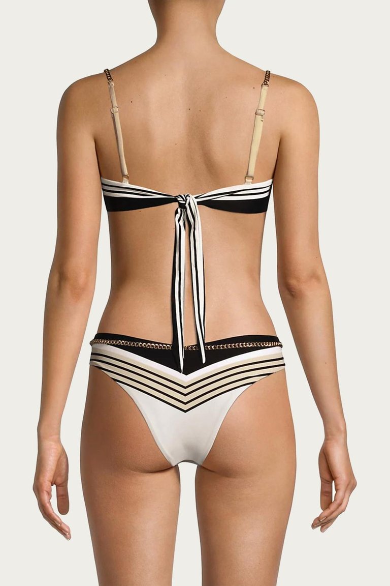 Bandana Bikini Top In Pearl Multi Stripes