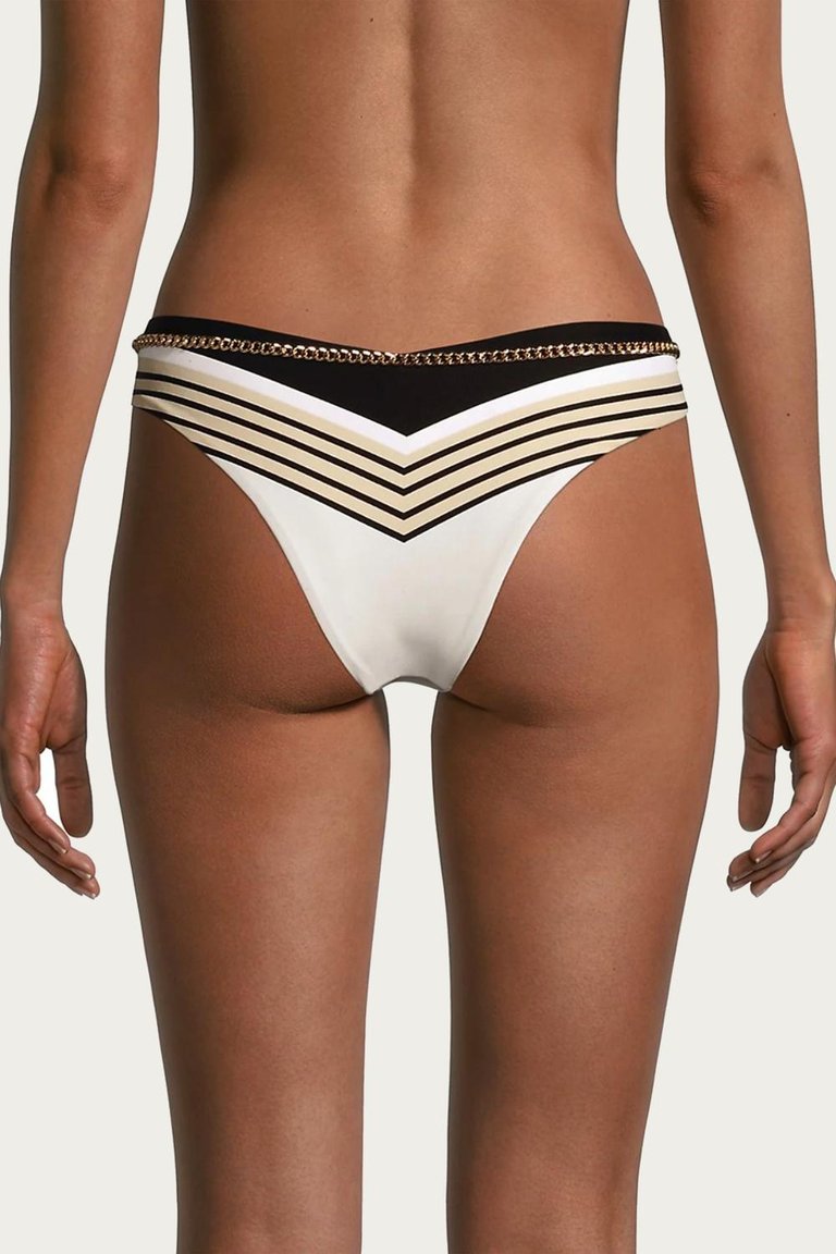 Belted Delilah Bottom In Pearl Multi Stripes