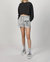 Cropped Sweatshirt In Black - Black