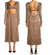 Cut Out Satin Dress In Brown Multi - Brown Multi