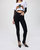 High Rise Skinny Zip Jean In Black - Black