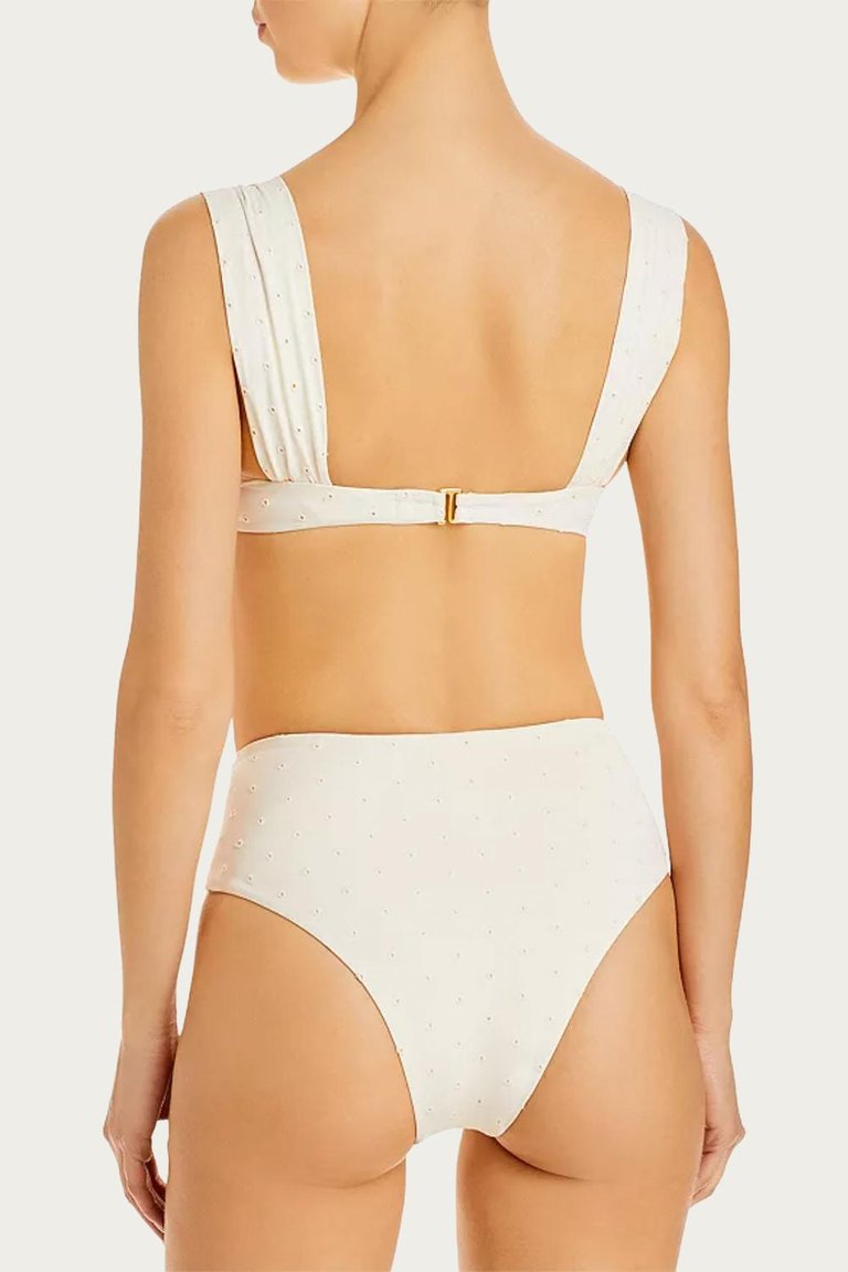 Riviera Bikini Bottom In Pearl Eyelet