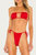 Ruched Bandeau Bikini Top In Ruby