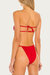 Ruched Bandeau Bikini Top In Ruby