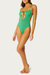 Ruched Cutout One Piece In Emerald