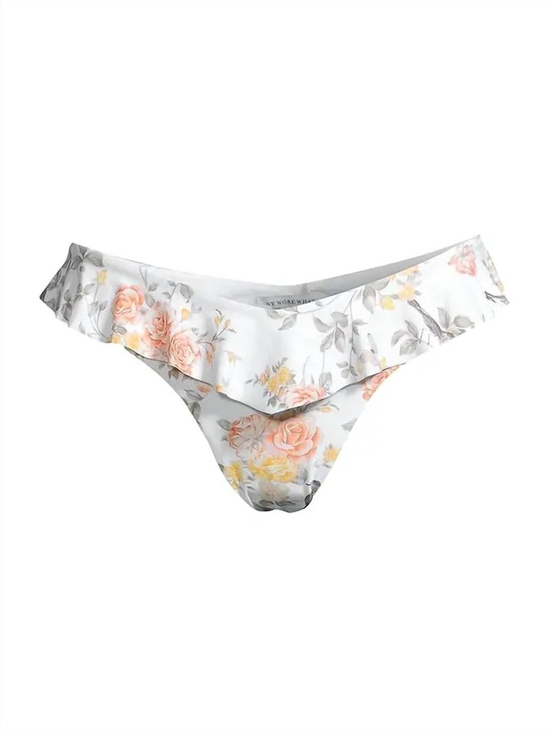 Ruffle Delilah Bottom In Floral Toile White