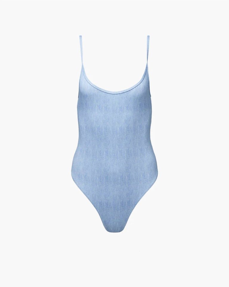 Scoop Denim Cami One Piece In Light Wash - Light Wash