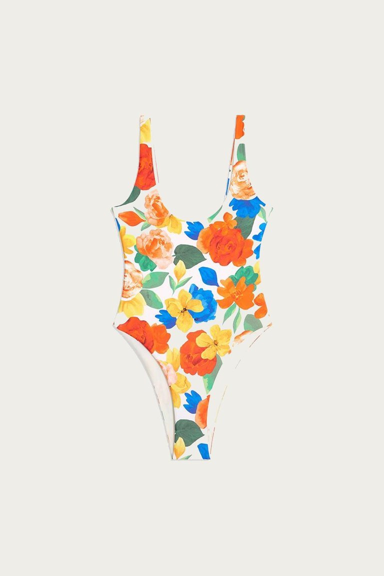 Scoop One Piece In Pearl Multi Abstract Floral