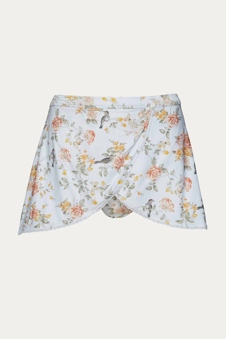 Skirt Bottom In Floral Toile White