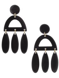Edie Earrings - Black Polished Horn