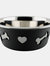 Weatherbeeta Non-slip Stainless Steel Bone Dog Bowl (Dark Gray) (6.3in)