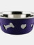 Weatherbeeta Non-slip Stainless Steel Bone Dog Bowl (Dark Purple) (6.3in)