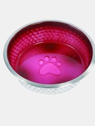 Weatherbeeta Non-slip Stainless Steel Shade Dog Bowl (Magenta) (5in)