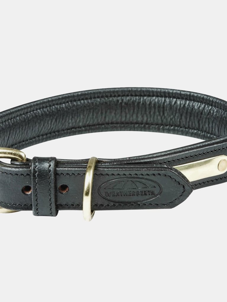 Weatherbeeta Padded Leather Dog Collar (Black) (S) - Black