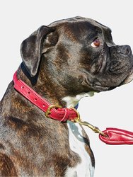 Weatherbeeta Rolled Leather Dog Collar (Maroon) (L)
