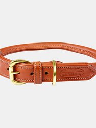 Weatherbeeta Rolled Leather Dog Collar (Tan) (XS)