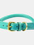 Weatherbeeta Rolled Leather Dog Collar (Teal) (XS) - Teal