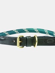 Weatherbeeta Rope Leather Dog Collar (Hunter Green/Brown) (M)