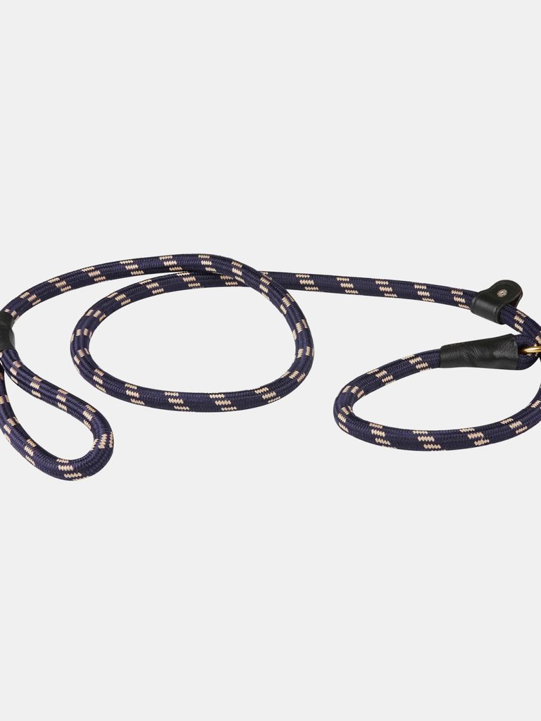 Weatherbeeta Rope Leather Slip Dog Leash (Navy/Brown) (3.9ft)