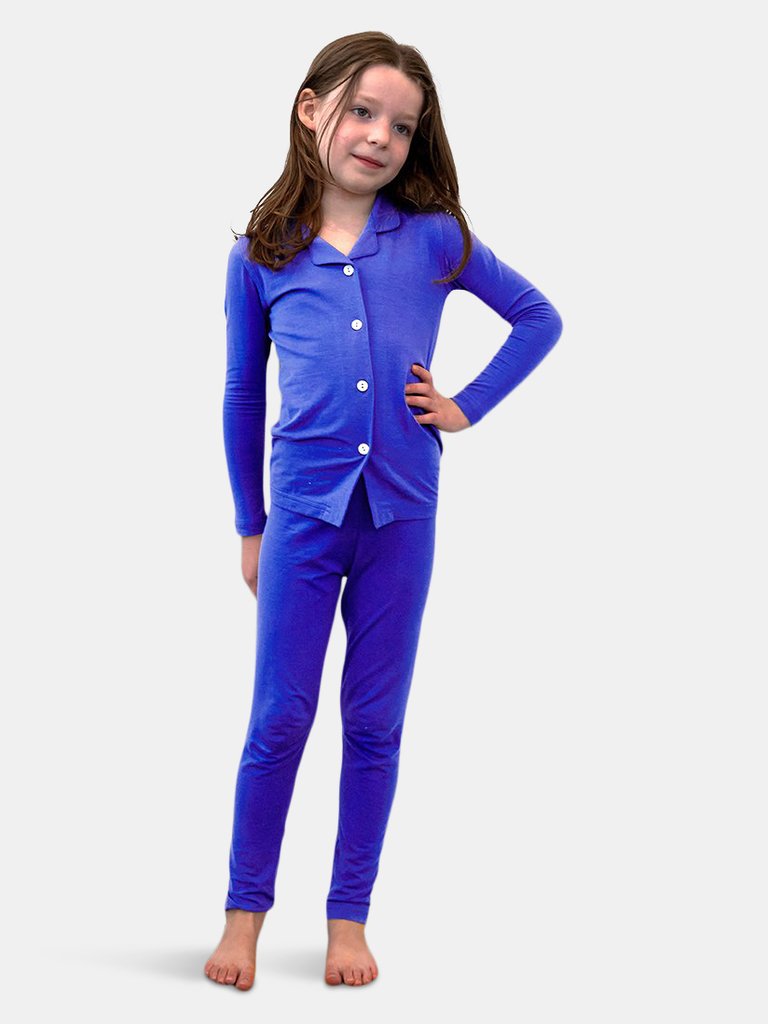 Kid's Blue Pajama Set - Blue