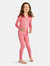 Kid's Blush Beauty Pink Double-Breasted Pajama Set