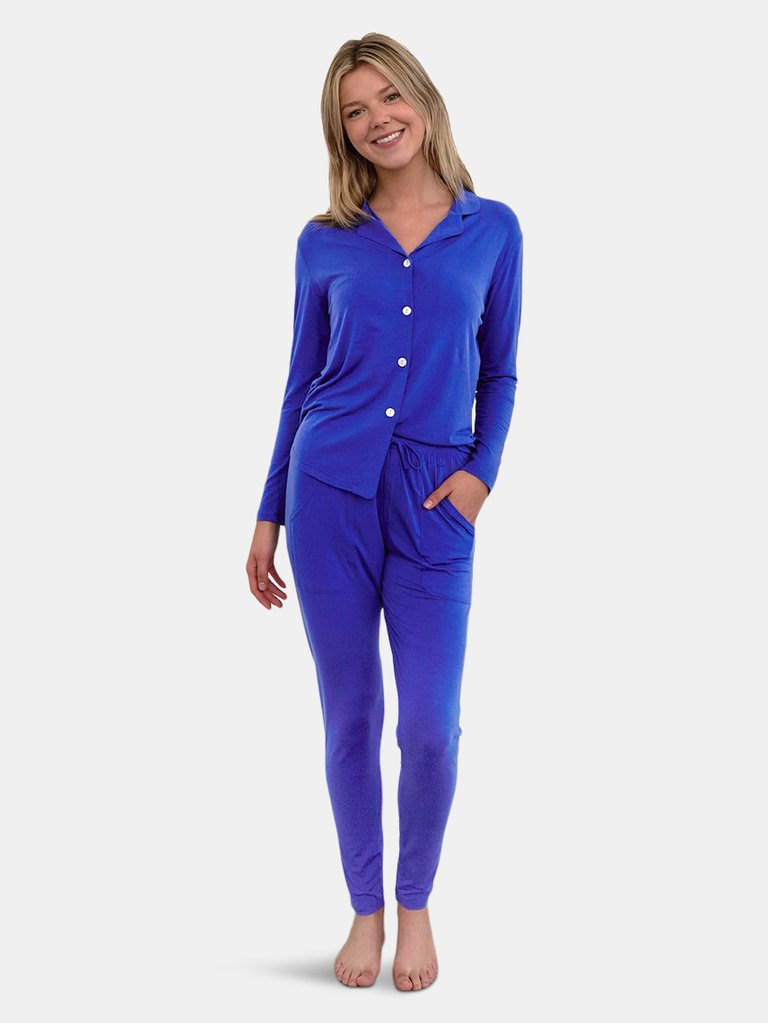 Women's Blue Pajama Set - Blue