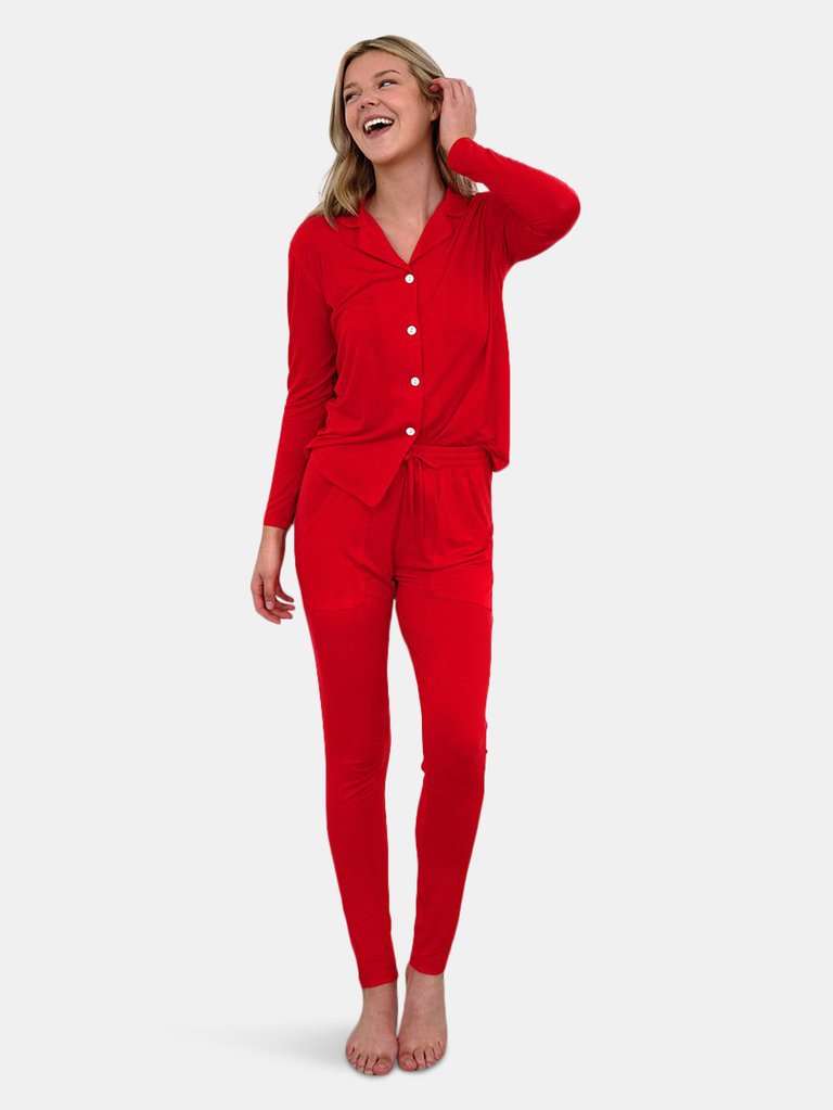 Women's Red Pajama Set - Red