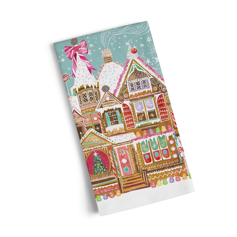 Gingerbread House 100% Cotton Tea Towel