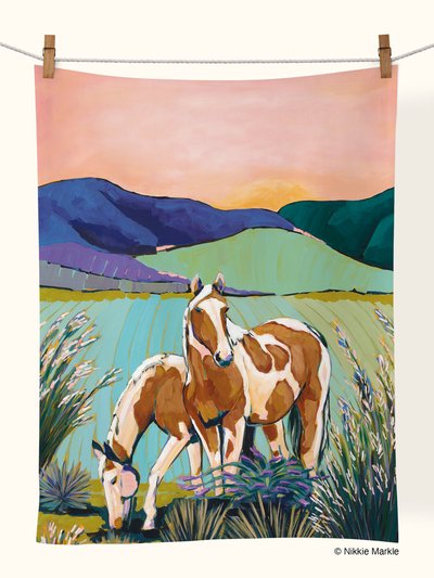 Werkshoppe Painted Horses | Cotton Tea Towel product