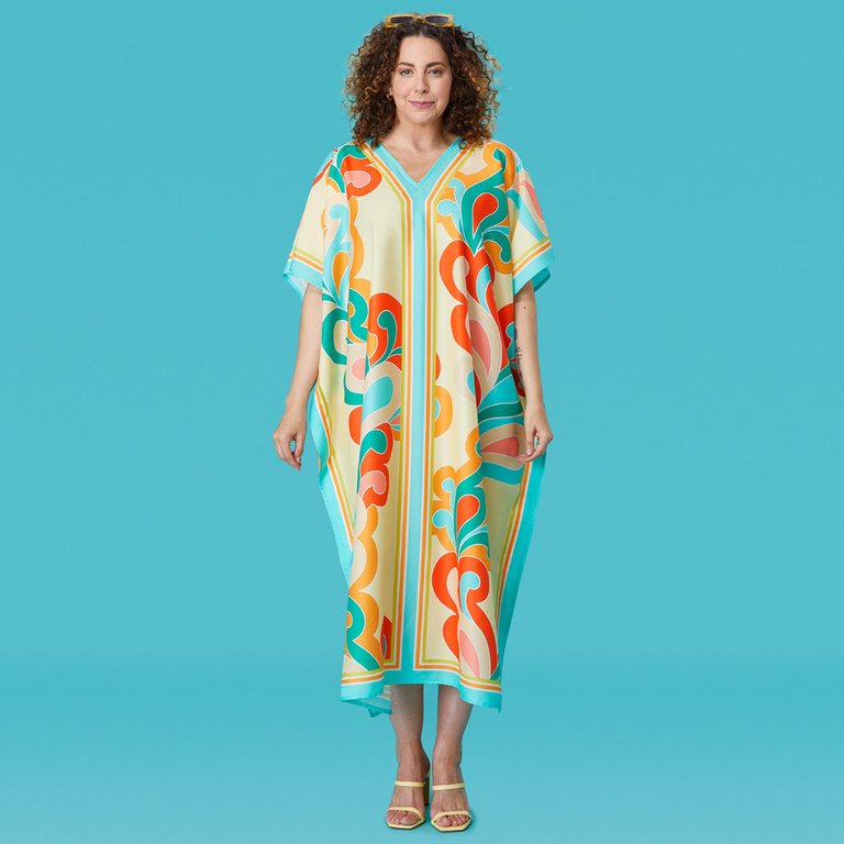 Paisley Pop Caftan Dress