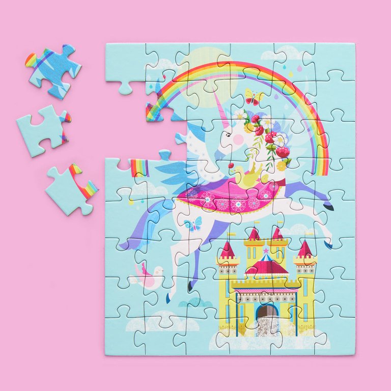 Rainbow Unicorn 48 Piece Jigsaw Puzzle Snax