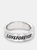 Brushed Finish Engraved 'LOVE FOREVER' Stainless Steel Ring