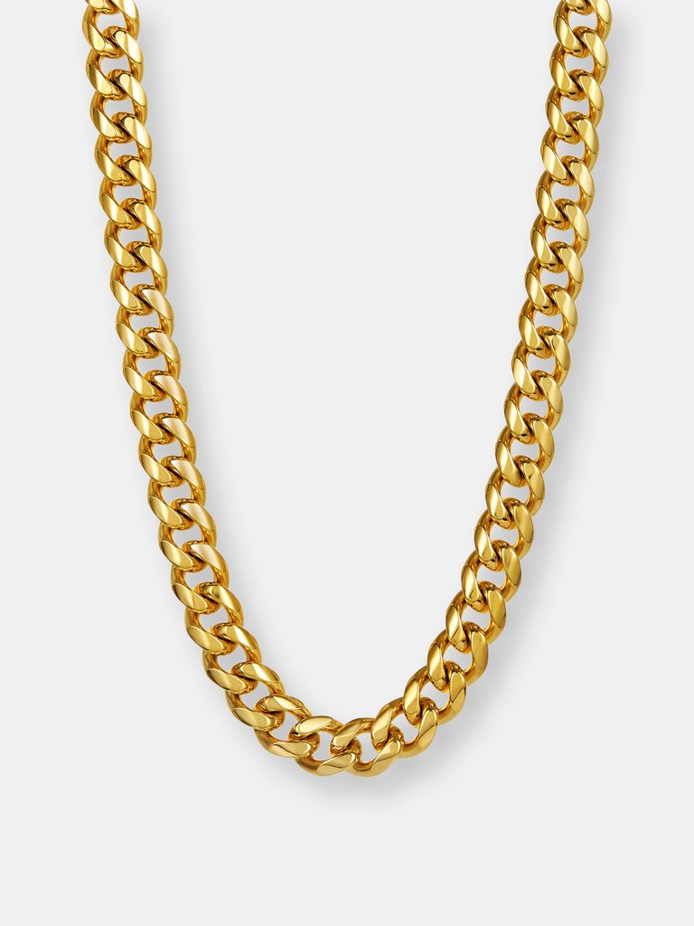 Crucible 14mm Stainless Steel Curb Necklace 24" - Gold