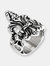 Crucible Men's Antique Stainless Steel Fleur de Lis Skull Ring