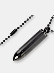 Crucible Men's Dual Finish Stainless Steel Bullet Capsule Pendant