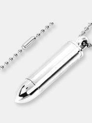 Crucible Men's Dual Finish Stainless Steel Bullet Capsule Pendant