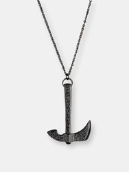 Crucible Men's Polished Stainless Steel Axe Pendant Necklace