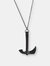 Crucible Men's Polished Stainless Steel Axe Pendant Necklace - Black