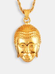 Crucible Men's Polished Stainless Steel Buddha Pendant - Gold